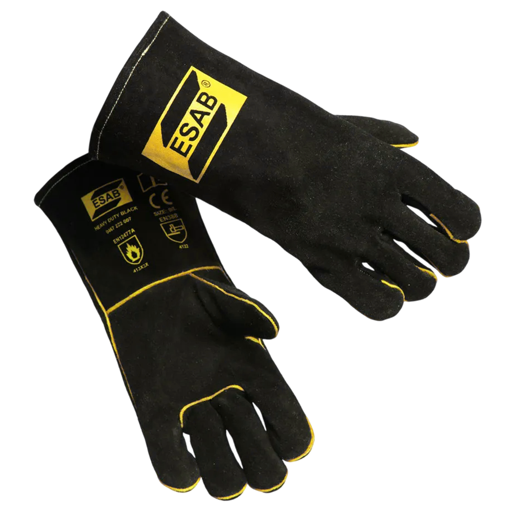 LUVA DE SOLDAGEM HEAVY DUTY PRETA MD BLACK ESAB 0748062 - Imagem 2