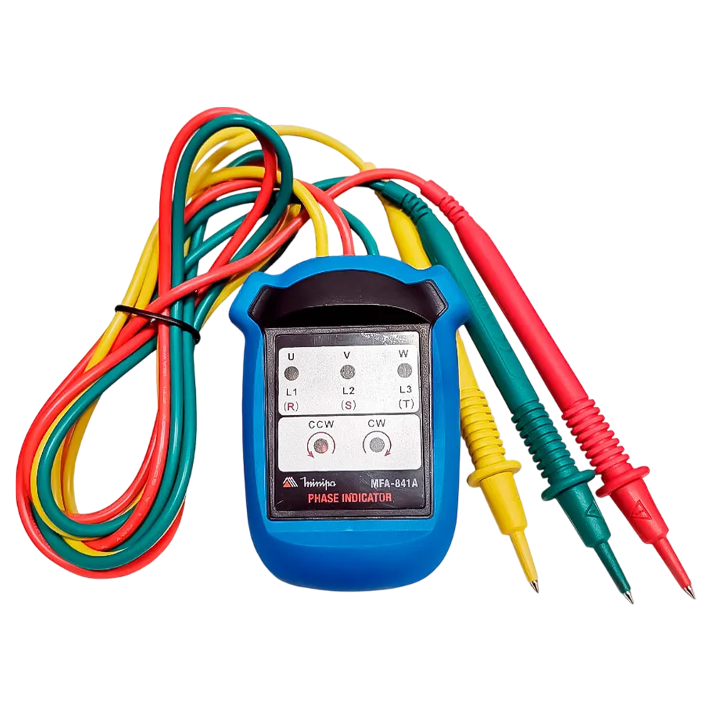 INDICADOR DE SEQUENCIA DE FASE FASIMETRO COM INDICADOR LED 480 VOLTS MINIPA MFA-841A