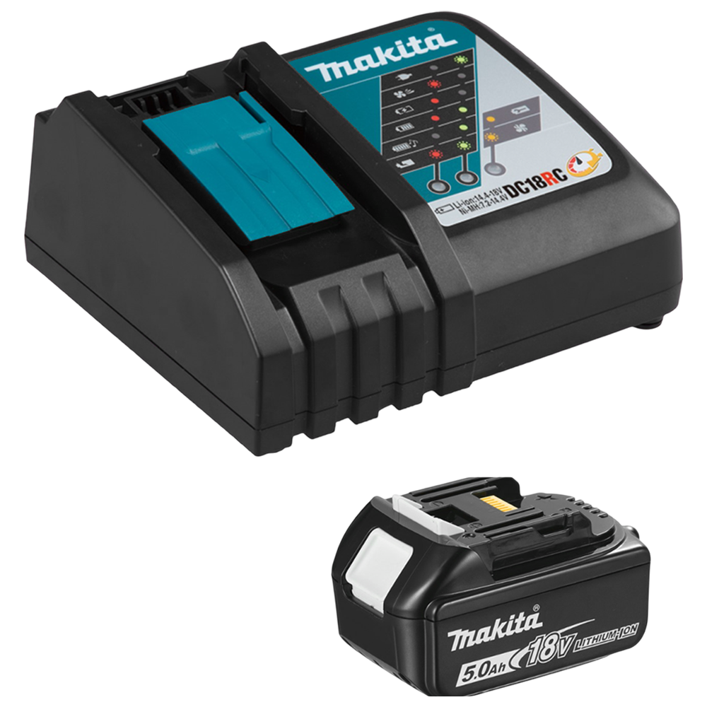 SOPRADOR DE AR/FOLHAS A BATERIA 18V MAKITA DUB184RT - SOMENTE A MÁQUINA + BATERIA 5.0AH BL1850B + CARREGADOR BIVOLT DC18WC - Imagem 3