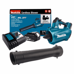 SOPRADOR DE AR/FOLHAS A BATERIA 18V MAKITA DUB184RT - SOMENTE A MÁQUINA + BATERIA 5.0AH BL1850B + CARREGADOR BIVOLT DC18WC