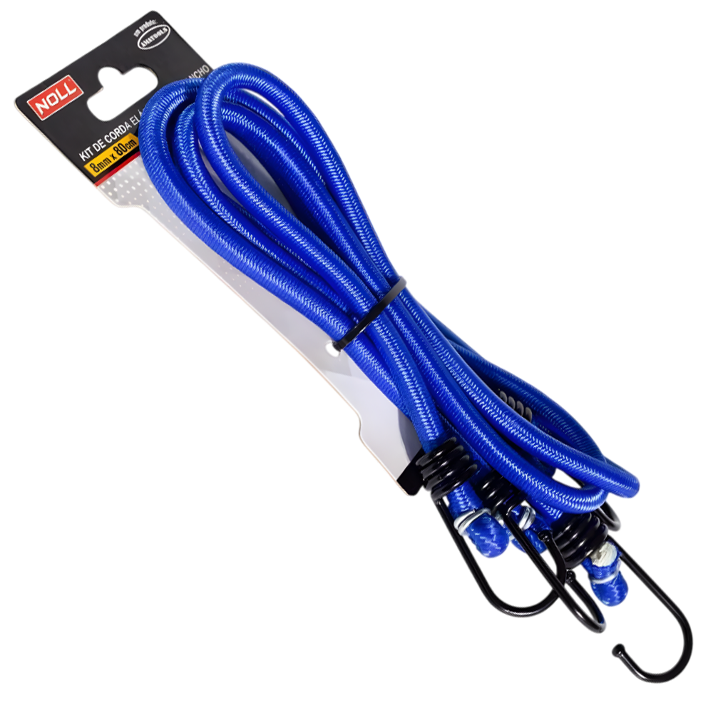 KIT CORDA ELASTICA COM GANCHO 8MM X 80CM - COM 02 PEÇAS NOLL 772,0001 (ARANHA) - Imagem 2