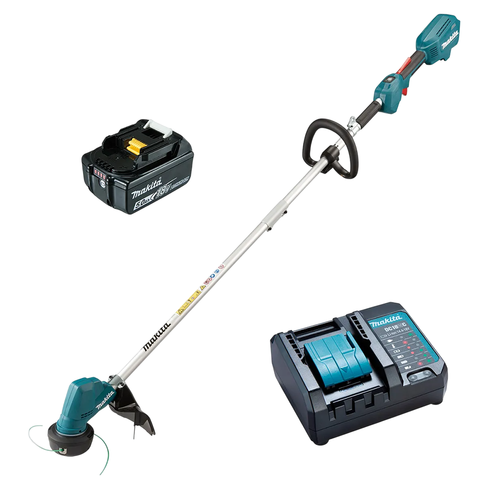 KIT COMBO APARADOR DE GRAMA 300MM A BATERIA 18V DUR192LZ + BATERIA 3.0AH BL1850 + CARREGADOR DC18WC BIVOLT MAKITA DUR192LZC