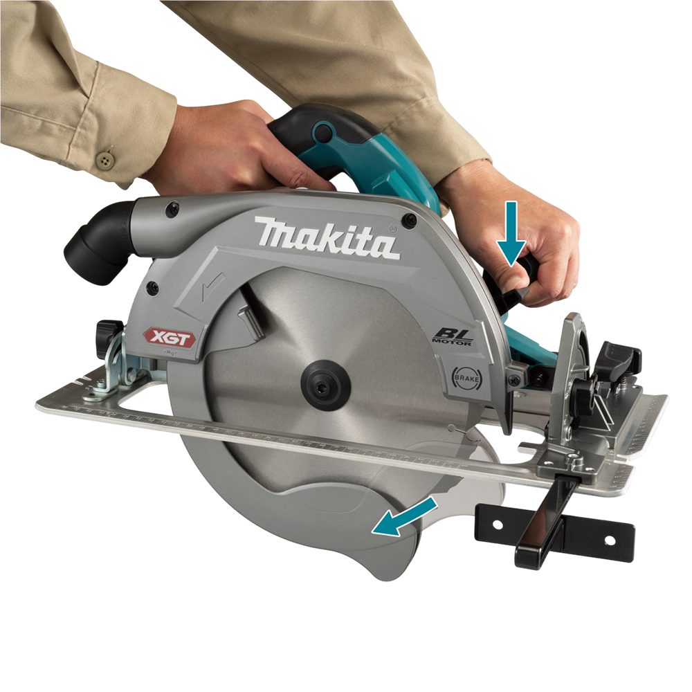 SERRA CIRCULAR 235MM(9.1/4") A BATERIA 40V XGT MAKITA HS010GT201 - COM 2 BATERIA 5.0AH + CARREGADOR + MALETA - Imagem 2