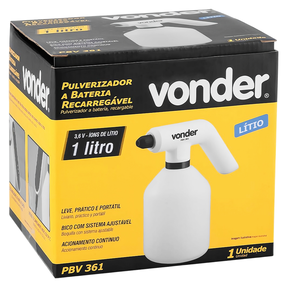 PULVERIZADOR A BATERIA 3,6V 1L PBV361 VONDER 60.01.361.000 - Imagem 2