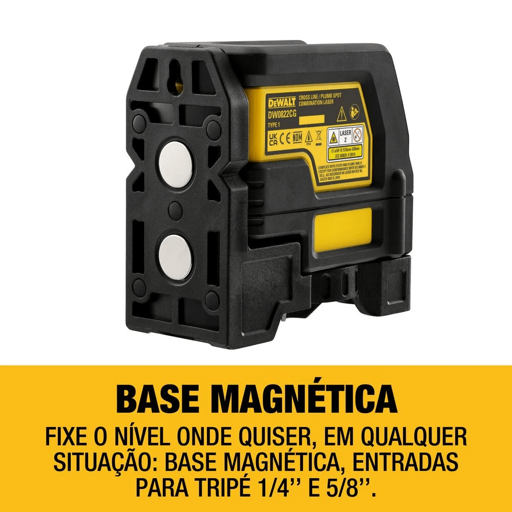 NIVEL A LASER COMBINADO LINHA E PRUMO VERDE 30M - DEWALT DW0822CG - Imagem 2