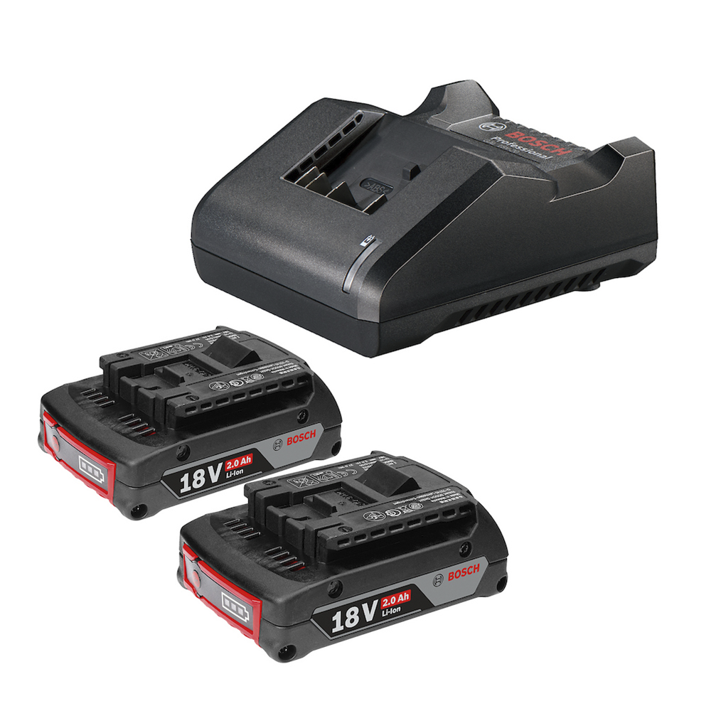 KIT COM 2 BATERIAS 2.0AH 18V(GBA18V 2.0AH 1600Z00036) + CARREGADOR BIVOLT GAL18V20(1600A021LA) BOSCH 1600A02RN1