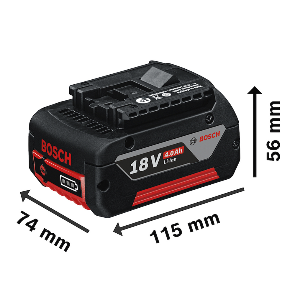 KIT COM 2 BATERIAS 4.0AH 18V(GBA18V 4.0AH 1600Z00038) + CARREGADOR BIVOLT GAL18V40(1600A028TY) BOSCH 1600A02RM8 - Imagem 3