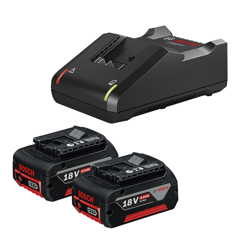 KIT COM 2 BATERIAS 4.0AH 18V(GBA18V 4.0AH 1600Z00038) + CARREGADOR BIVOLT GAL18V40(1600A028TY) BOSCH 1600A02RM8