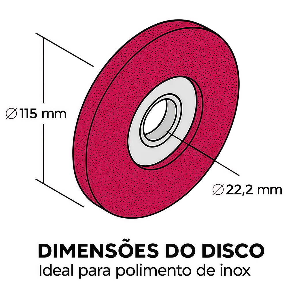 DISCO FLAP POLIMENTO INOX 115X22MM MEDIO (VERMELHO) DISFLEX 09010 - Imagem 3