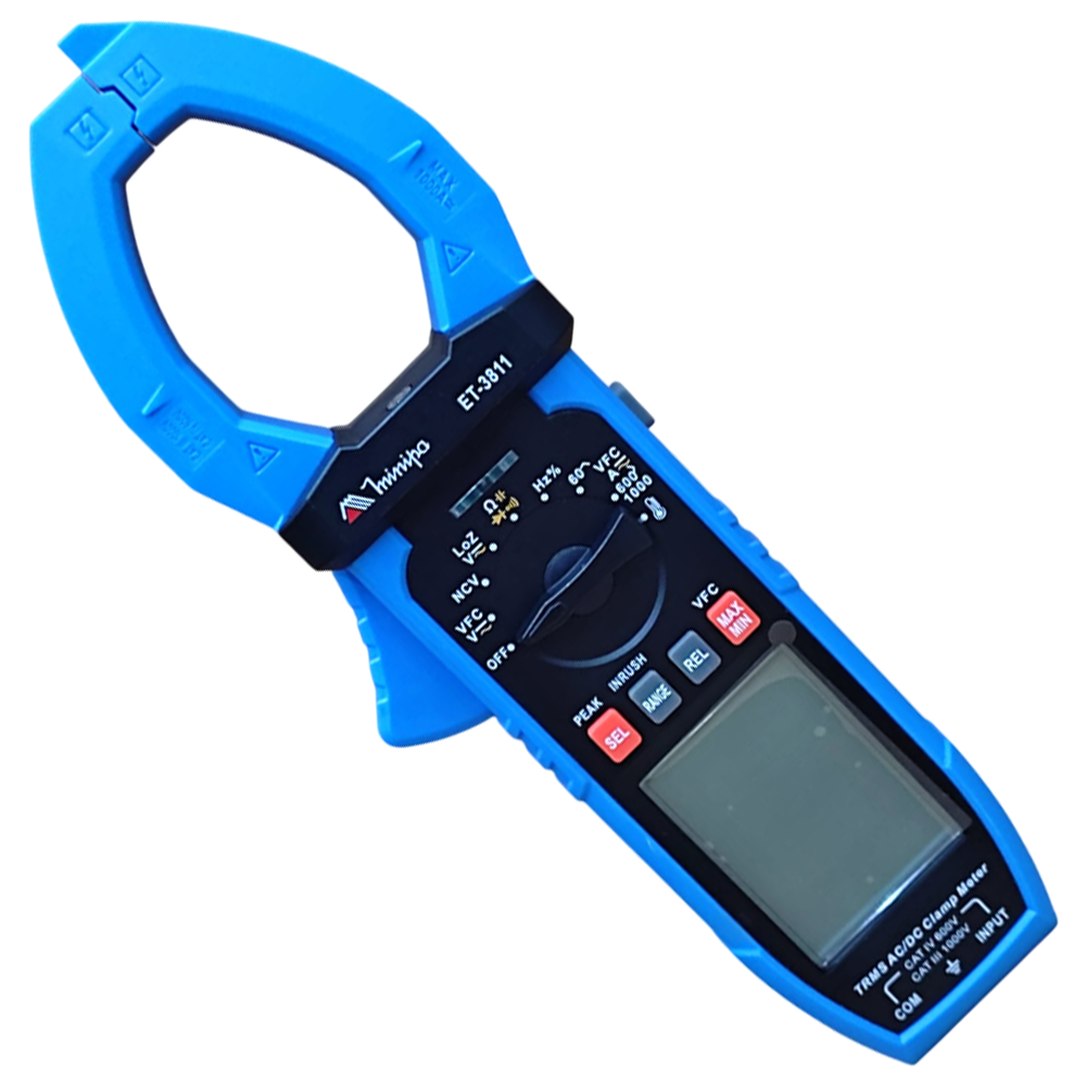 ALICATE AMPERIMETRO DIGITAL 1000A CAT IV 600V TRUE RMS MINIPA ET-3811