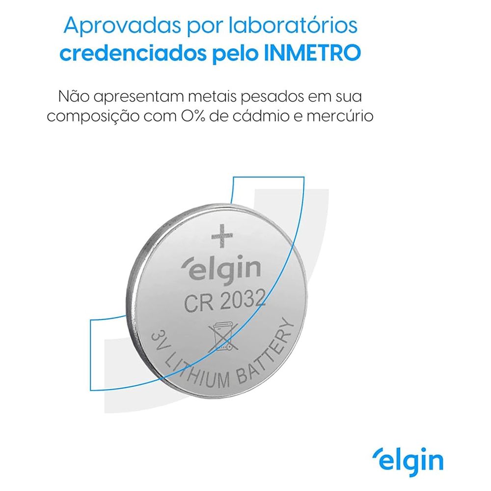 PILHA BATERIA PASTILHA MOEDA ELGIN 8055082193 2032-3V CR2032 - Imagem 4