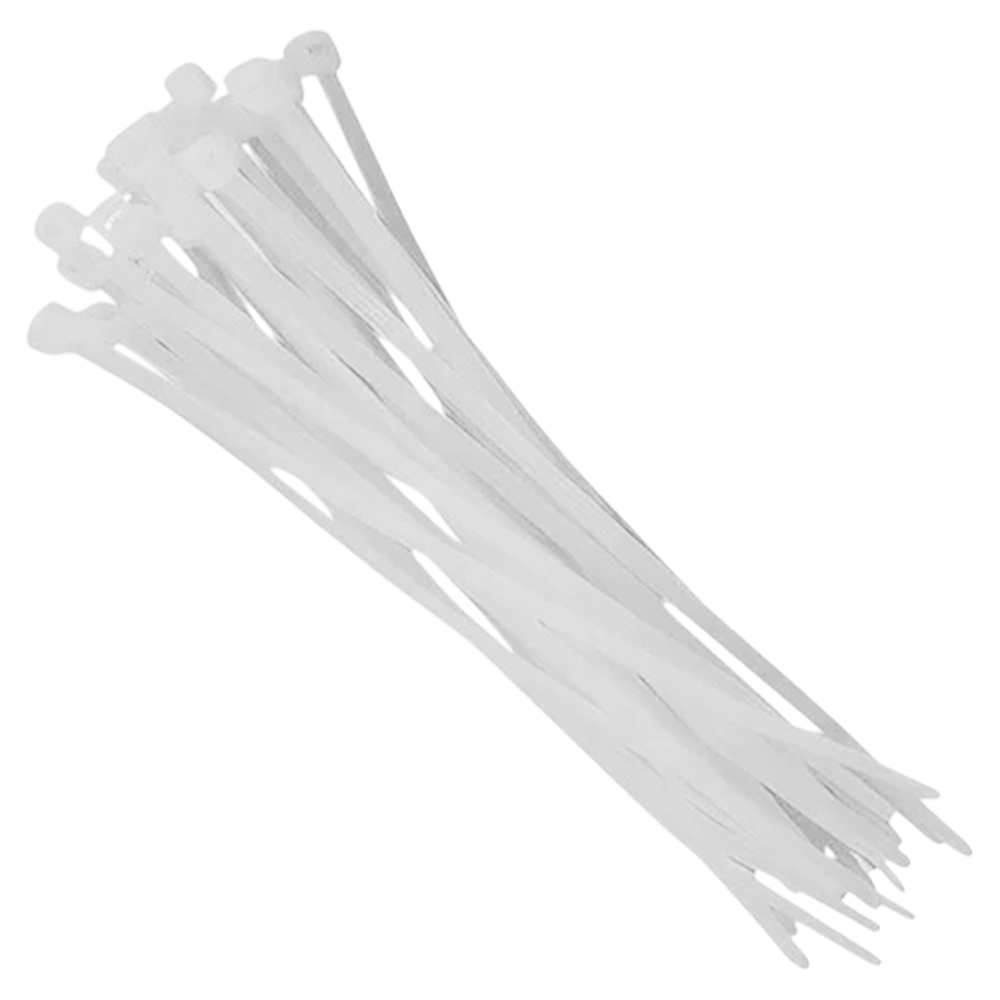 ABRAÇADEIRA DE NYLON BRANCO 250MMX4.8MM COM 100 UNIDADE BRASFORT 8636 - Imagem 2