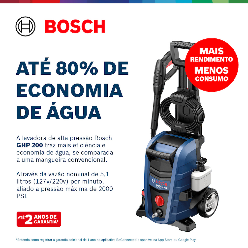 LAVADORA DE ALTA PRESSAO 138BAR 2000 LIBRAS 1700W BOSCH 0600910DD0 GHP200 127V - Imagem 5