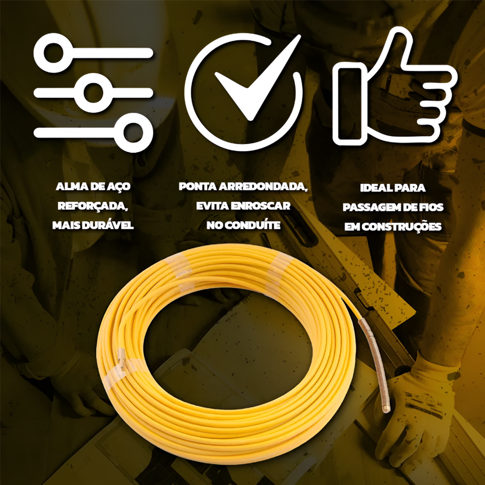 PASSADOR DE FIO 30M (COM ALMA AÇO) PASSA FIO 30M VONDER 7861025030 - Imagem 4