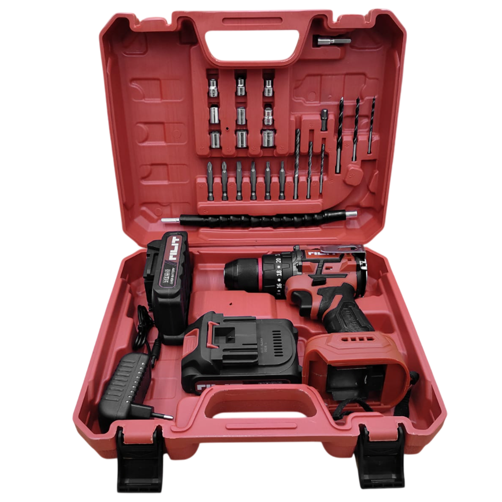 PARAFUSADEIRA/FURADEIRA DE IMPACTO 1/2" A BATERIA 20V RILIT RDA-02A COM 2 BATERIA 2AH,CARREGADOR BIVOLT, 24 ACESSOR E MALETA - Imagem 6