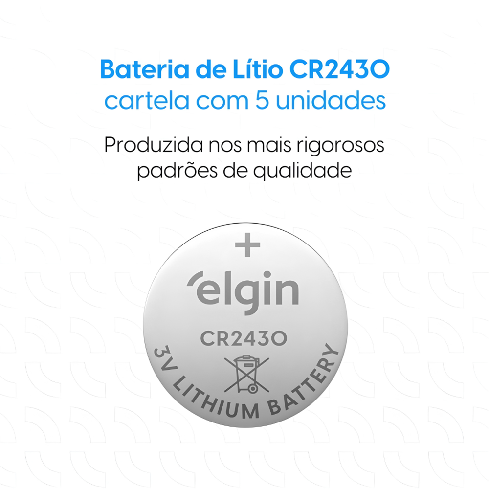 PILHA BATERIA PASTILHA MOEDA ELGIN 8055082304 ELE0082304 2430-3V CR2430 - Imagem 2