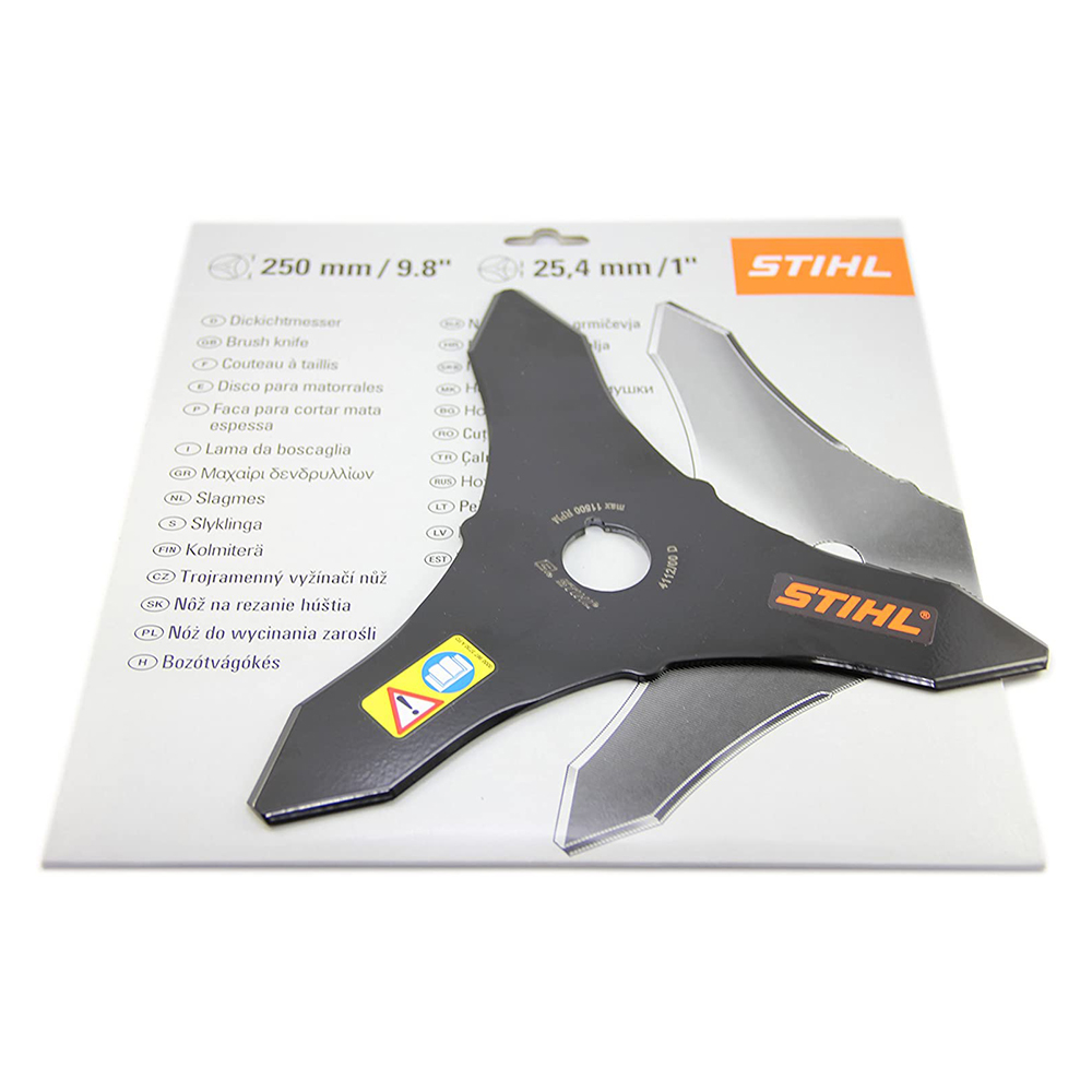 LÂMINA DE 3 FACAS STIHL 4112-713-4100 250MM PARA ROCADEIRA KA85R/120R/KM85R/FR220/FS80/85/120/131 - Imagem 2