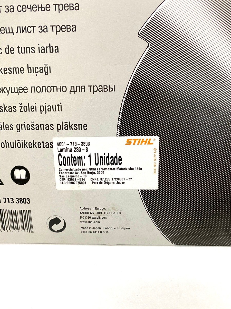 LAMINA 8 PONTAS GSB230-8 PARA ROCADEIRA STIHL 4001-713-3803 KA85R/120R/KM85R/FR220/FS55/80/85/120/131 - Imagem 5