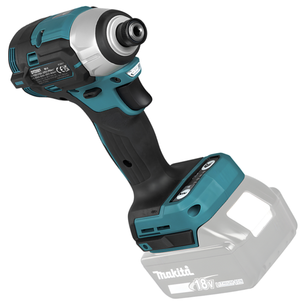 PARAFUSADEIRA DE IMPACTO 1/4" A BATERIA 18V LXT MAKITA DTD201Z 210NM - SOMENTE A MAQUINA - Imagem 3