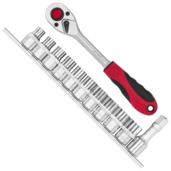 JOGO DE CHAVE DE CATRACA 1/2" COM 12PCS 10-19MM + EXTENSOR GEDORE RED 3300030 R69008012