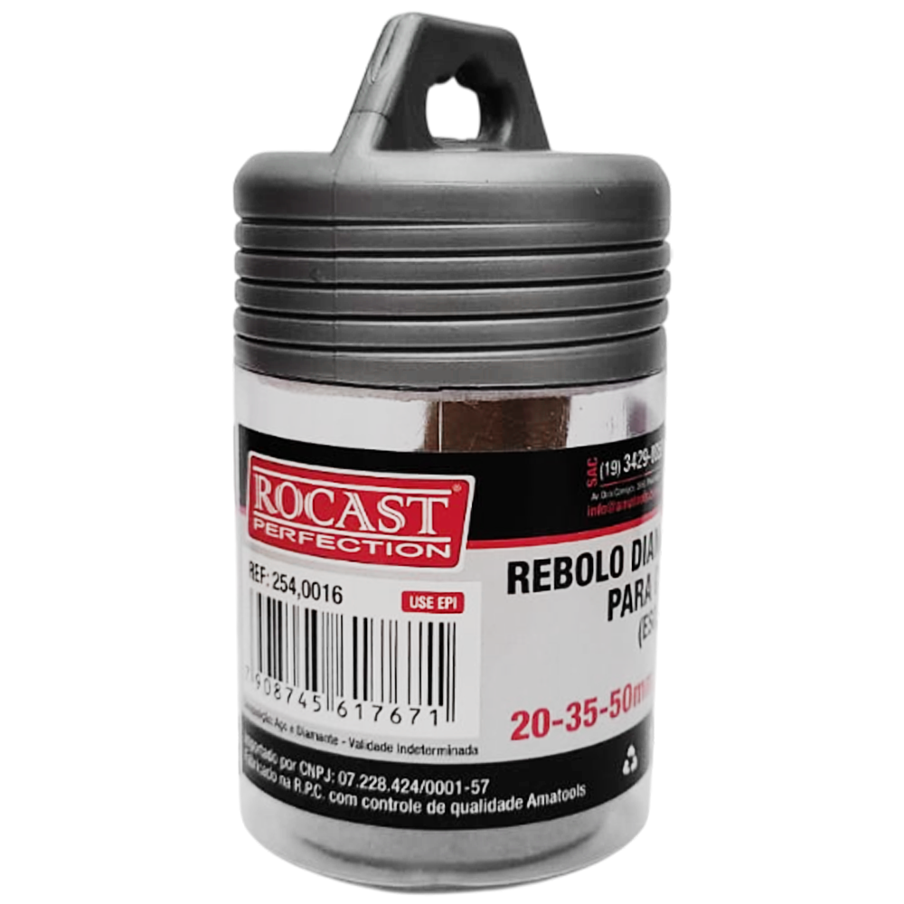REBOLO DIAMANTADO PARA CHANFRO - ESCALONADO 20-35-50 MM ROSCA M14 ROCAST 254,0016 - Imagem 3