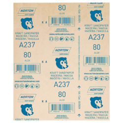 FOLHA DE LIXA MADEIRA NORTON 5539503042 A237 GRÃO 80