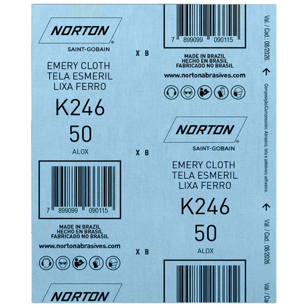 FOLHA DE LIXA FERRO NORTON 66261199784 K246 GRÃO 50