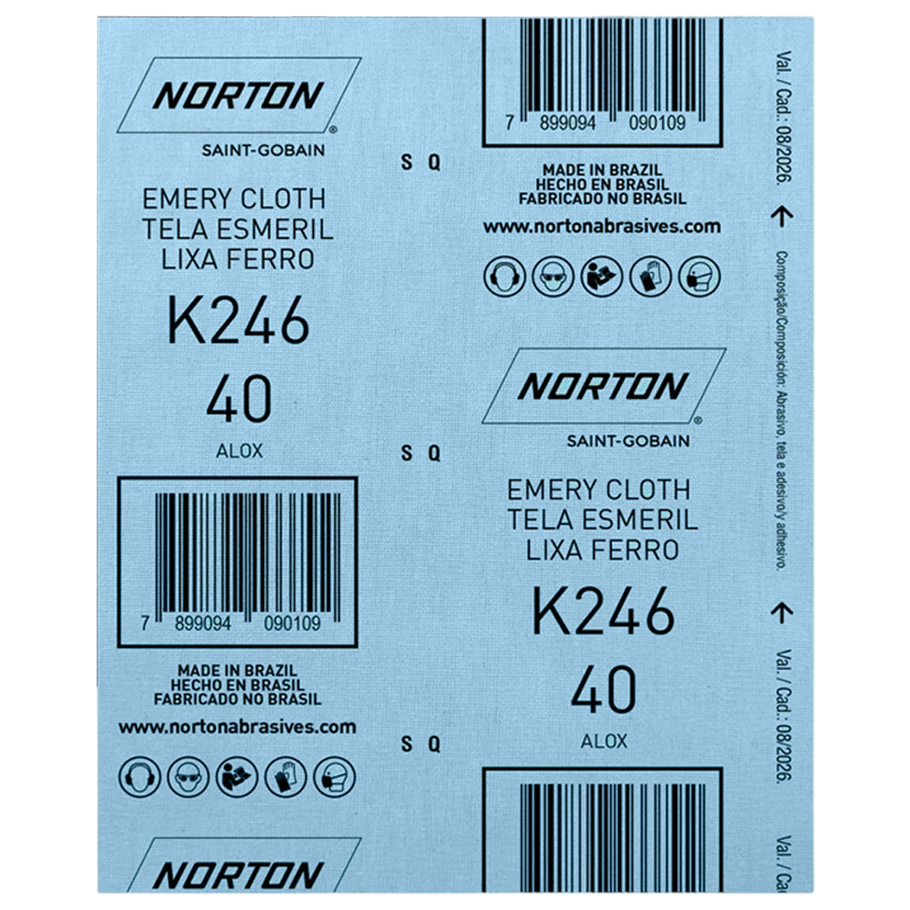 FOLHA DE LIXA FERRO NORTON 5539503244 K246 GRÃO 40