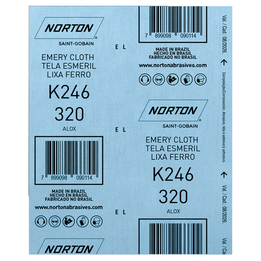 FOLHA DE LIXA FERRO NORTON 5539503269 K246 GRÃO 320