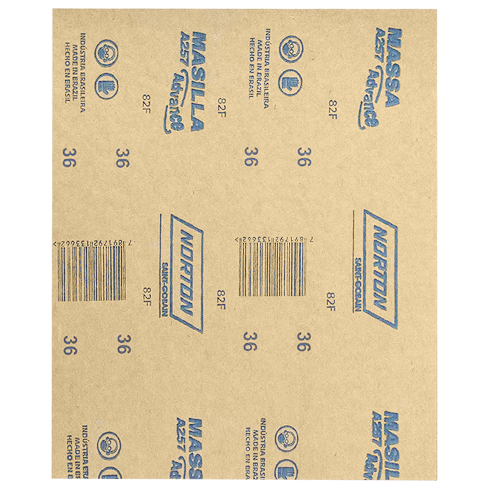 FOLHA DE LIXA MASSA/MADEIRA NORTON 66261188049 A257 GRÃO 36