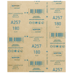 FOLHA DE LIXA MASSA/MADEIRA NORTON 5539503070 A257 GRÃO 180
