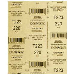 FOLHA DE LIXA DAGUA NORTON 66261161501 T223 GRÃO 180