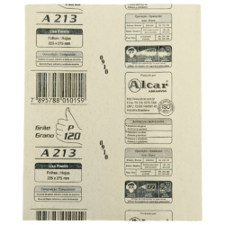 FOLHA DE LIXA  FINELIX ACABAMENTO EM PINTURA ALCAR 01-055-01120 A213 GRÃO 120