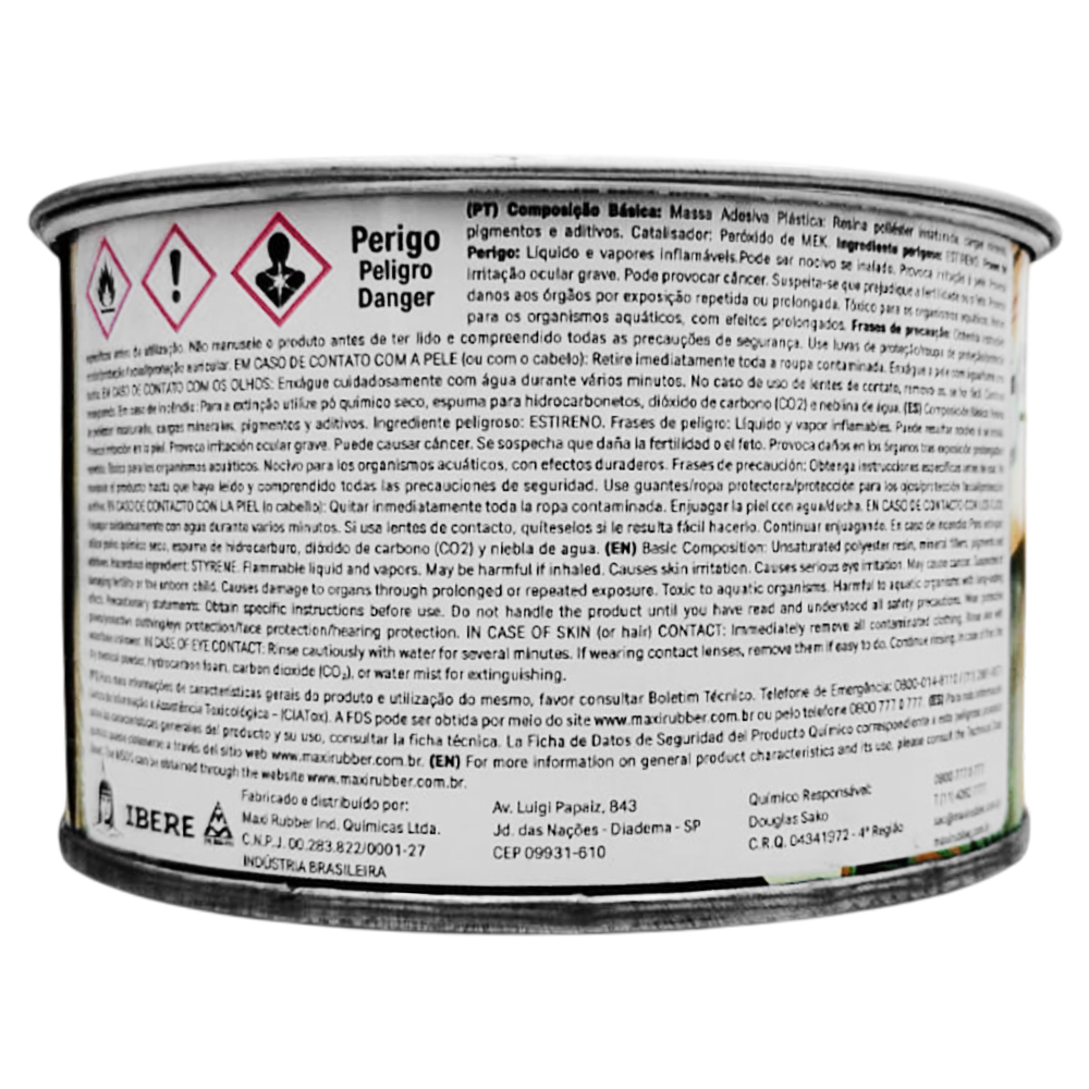 MASSA ADESIVA PLASTICA IBERE 6472 ME442 BRANCA 400G - Imagem 3