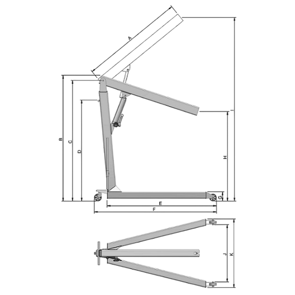 GUINCHO HIDRAULICO GIRAFA 500KG COM RODA DE FERRO BOVENAU G500E - Imagem 2