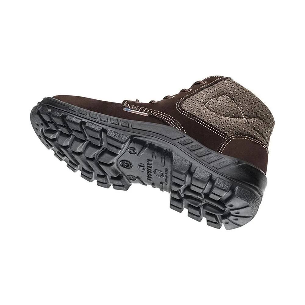 BOTINA CADARCO COURO NUBUCK CAFE SOLADO PRETO BICO PVC 50B26-CB-BP MARLUVAS 54330 - Imagem 3
