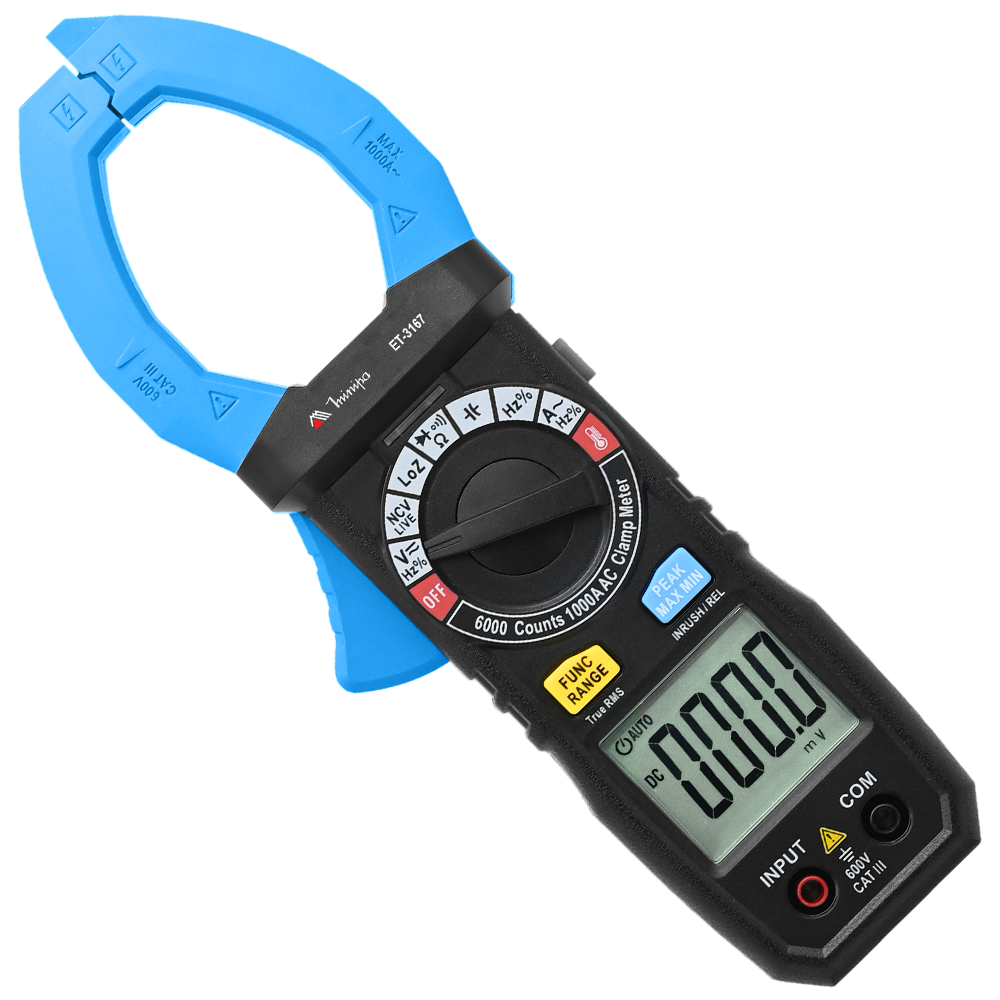 ALICATE AMPERIMETRO DIGITAL 1000A TRUE-RMS AC CAT IV 600V MINIPA ET-3167