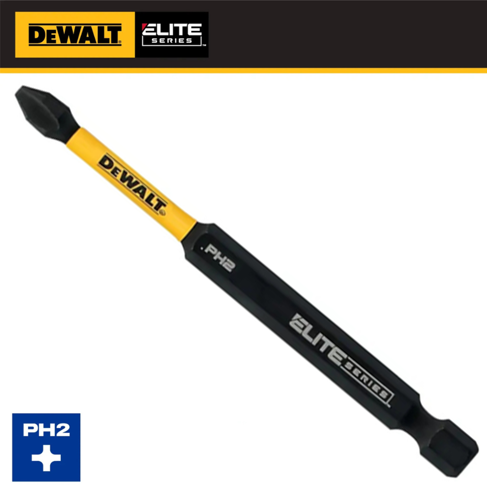 PONTA BITS PHILIPS PH2X3.1/2 (PH2X89MM) ELITE SERIES DEWALT DWAFE3PH2IR - Imagem 4
