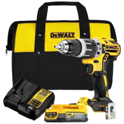 PARAFUSADEIRA/FURADEIRA DE IMPACTO 1/2" A BATERIA 20V BRUSHLESS 70NM DEWALT DCD796E1-BR COM 1 BATERIA 1.7AH POWERSTACK, CARREGADOR, BOLSA