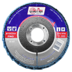 DISCO FLAP MANTA ABRASIVA FINO (AZUL) DISFLEX 39.007 115X22MM (4.1/2X7/8)
