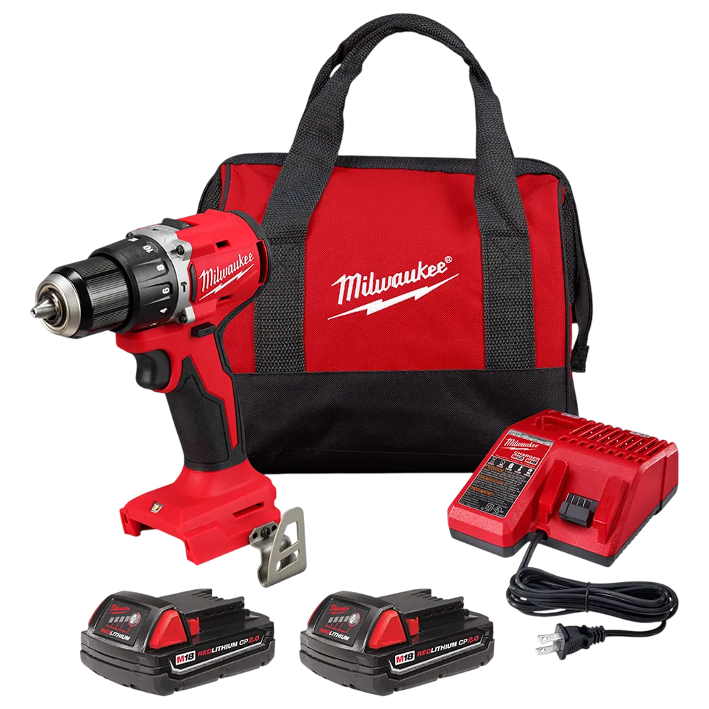PARAFUSADEIRA/FURADEIRA DE IMPACTO 1/2" 18V M18 MILWAUKEE 3602-259CT - COM 02 BATERIA 2.0AH, 01 CARREGADOR BIVOLT E BOLSA