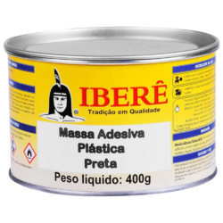 MASSA ADESIVA PLASTICA IBERE 6473 ME446 PRETA 400G