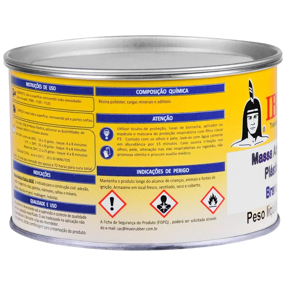 MASSA ADESIVA PLASTICA IBERE 6473 ME446 PRETA 400G - Imagem 3