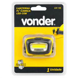 LANTERNA DE CABECA COB LED A PILHA(3xAAA) 120 LUMENS VONDER 8075120000 LCV120