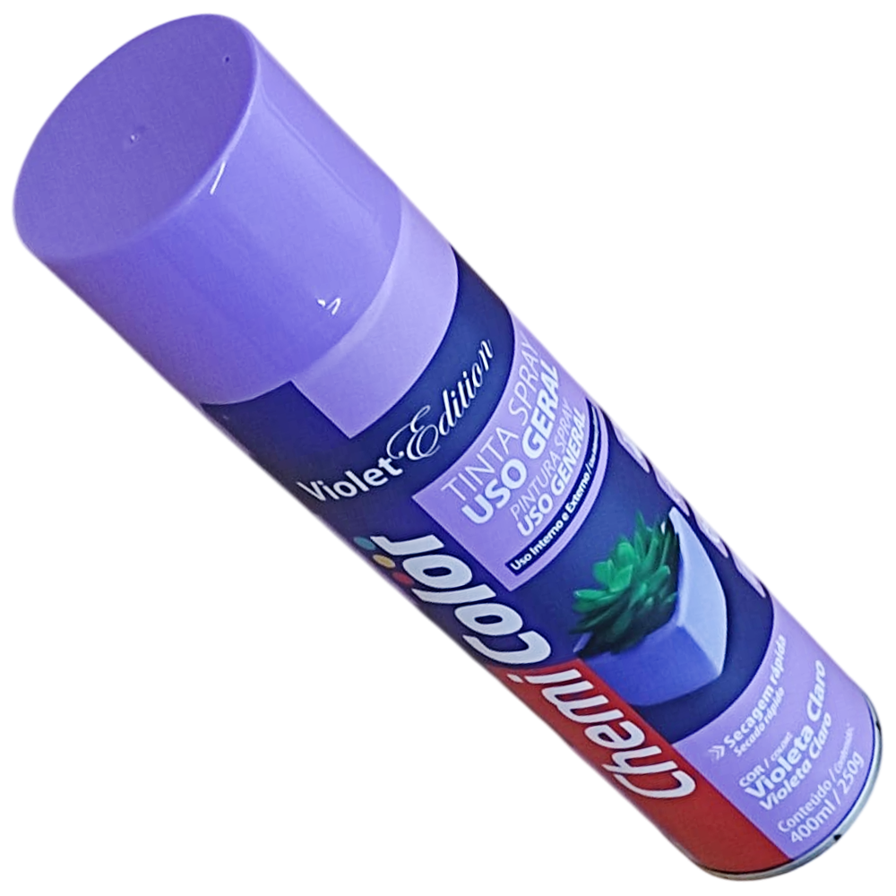 TINTA SPRAY USO GERAL USO INTERNO/EXTERNO VIOLETA CLARO 400ML CHEMICOLOR 0680201 - Imagem 3