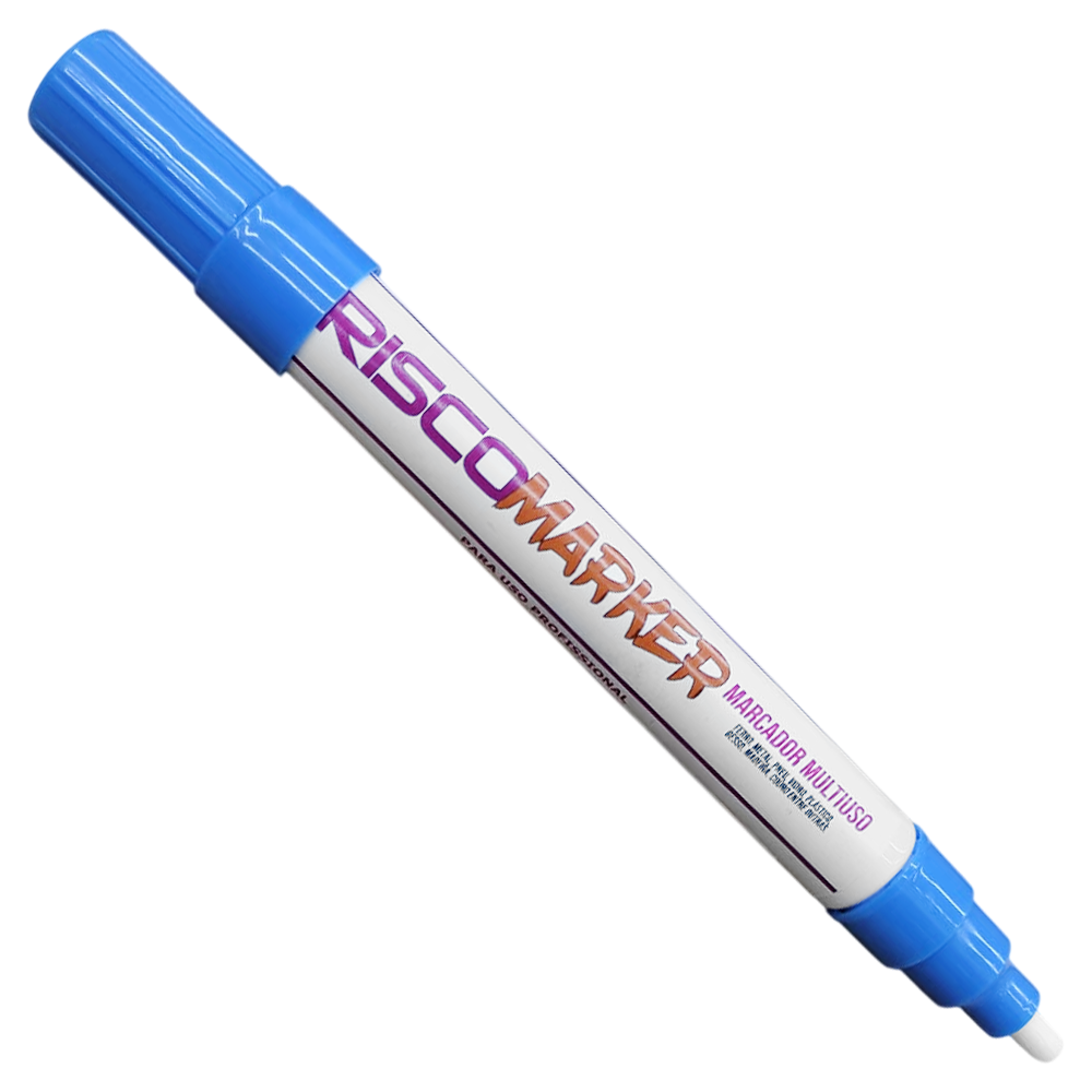 MARCADOR INDUSTRIAL TIPO CANETA RISCO MARKER AZUL RISCOFER 1345/400 - Imagem 2