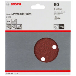 DISCO DE LIXA COM VELCRO 150MM C430 COM 5 UNIDADES BOSCH 2608605717 G60