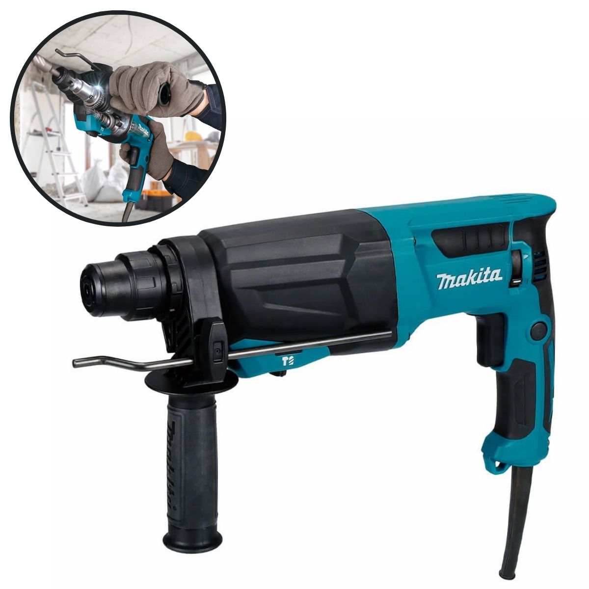HR2670 MARTELETE COMBINADO SDS-PLUS 800W 3.0J MAKITA 220V + ACESSÓRIOS E BROCAS WIDEA - Imagem 3
