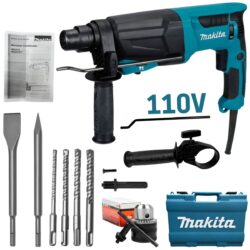 KIT MARTELETE COMBINADO SDS-PLUS 800W 3.0J HR2670 MAKITA 110V COM ACESSÓRIOS