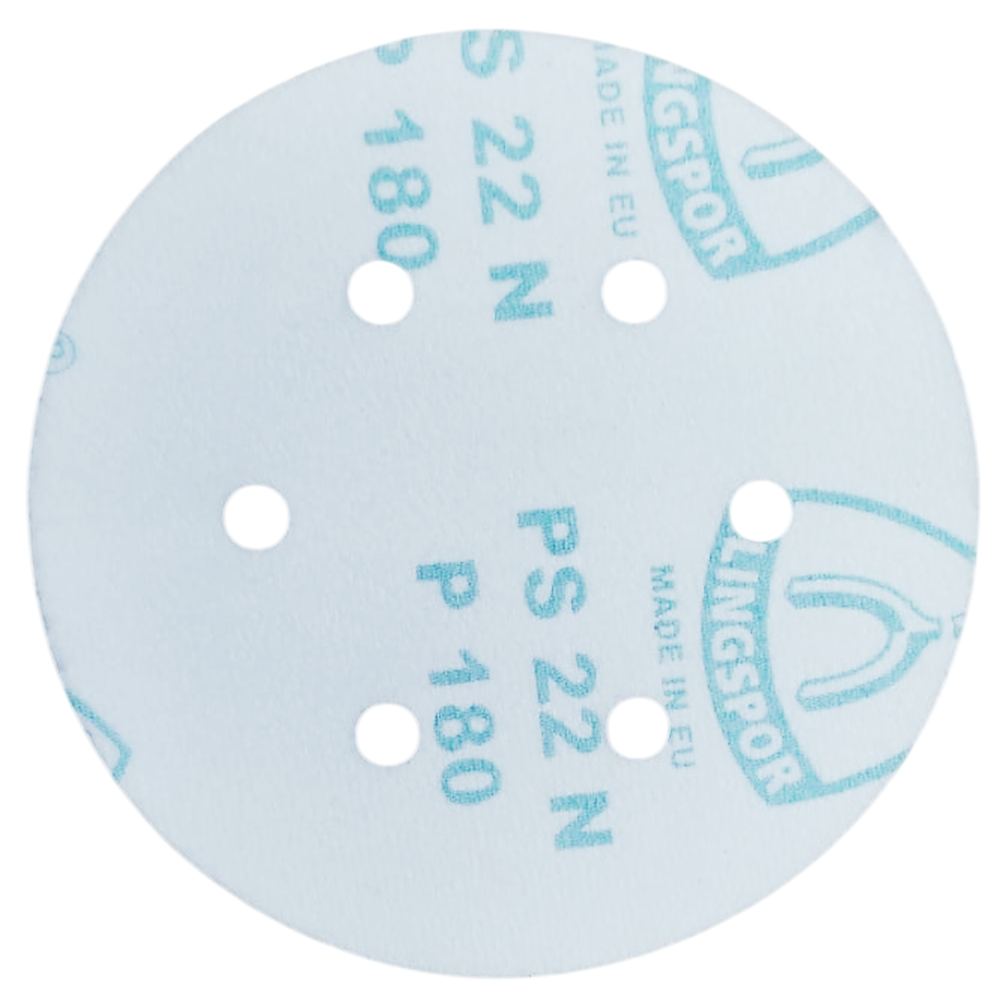 DISCO DE LIXA COM VELCRO 150MM (6") ROQUITE PS22K GLS3 KLINGSPOR 87528 G180 - VERMELHA